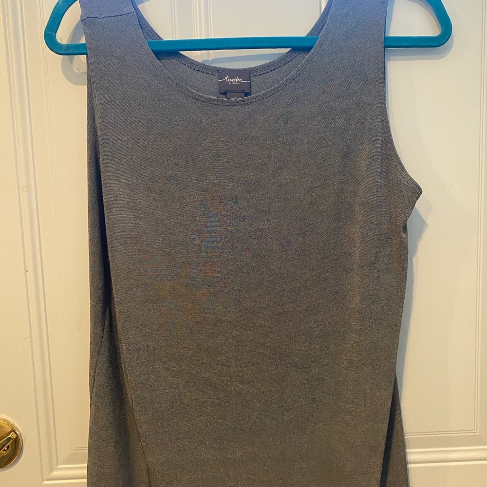 Chico's Travelers Dark Gray Top Chico’s size 2 or Large